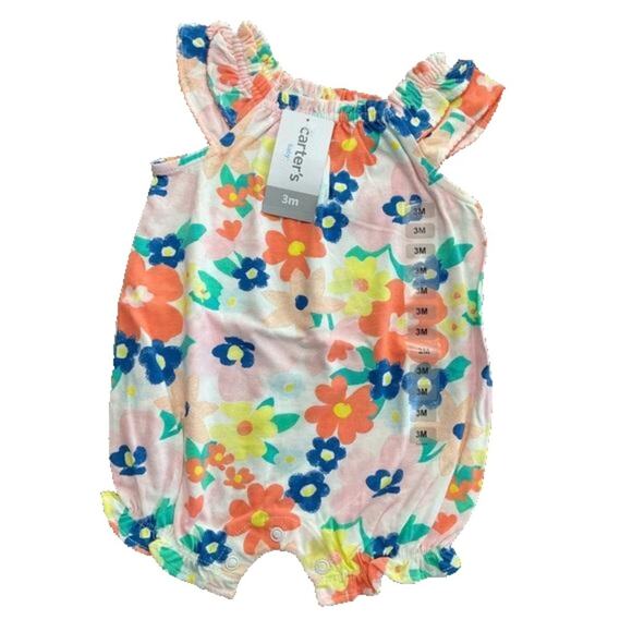Carter's Baby Girl’s Romper Floral Size 3 Month’s NWT - Picture 1 of 3